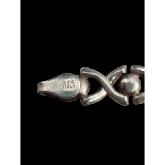 Vintage Sterling Silver 925 Italy Infinity Link Bracelet XOXO 6 gr - Picture 2 of 6
